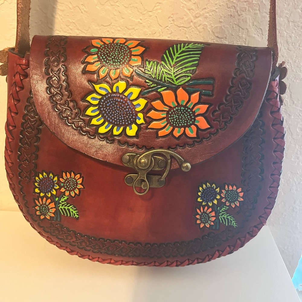 Leather bag with lots of detail new never used